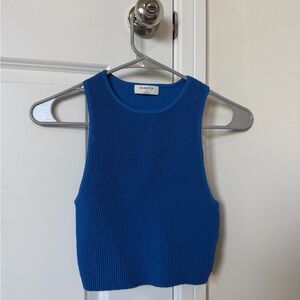 Aritzia Babaton Royal Blue Ribbed Women's Cropped Top